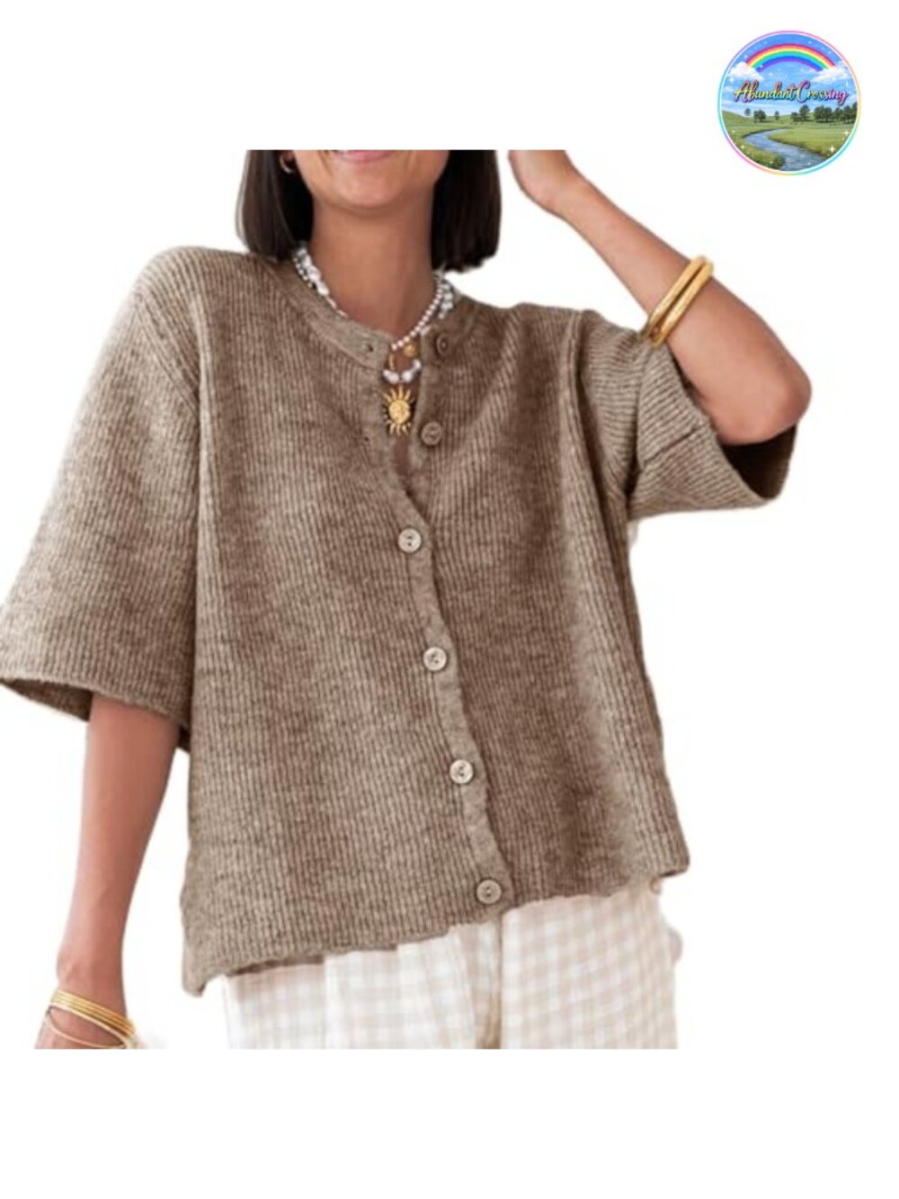 Y2K Cardigan Sweater Short Sleeve Button Down Ribbed Knit Crop Top Fall Winter